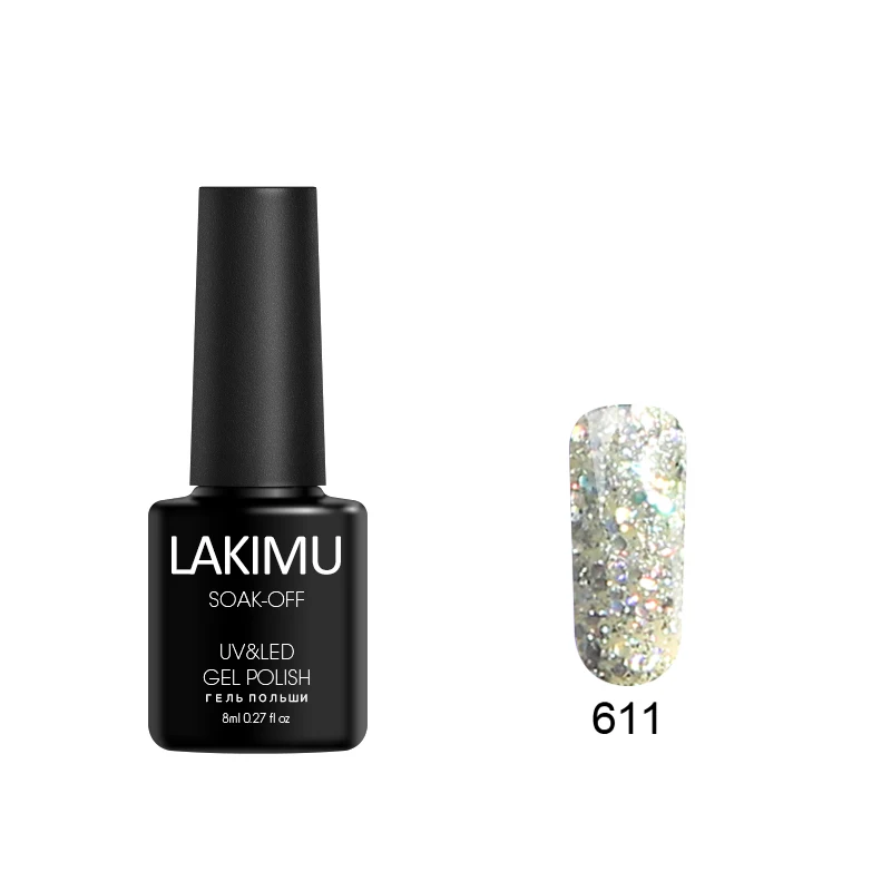 611 LAKIMU Горячий 3D бриллиантовый блеск с ультрафиолетовым свечением гель для ногтей маникюр гель лак длительный Замачивание Счастливый Блестящий гель Лаки макияж - Цвет: 611