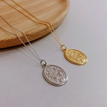 

Amaiyllis 925 Sterling Silver Vintage Clavicle Necklace Queen English Alphabet Necklace Pendants For Women Silver 925 Jewelry