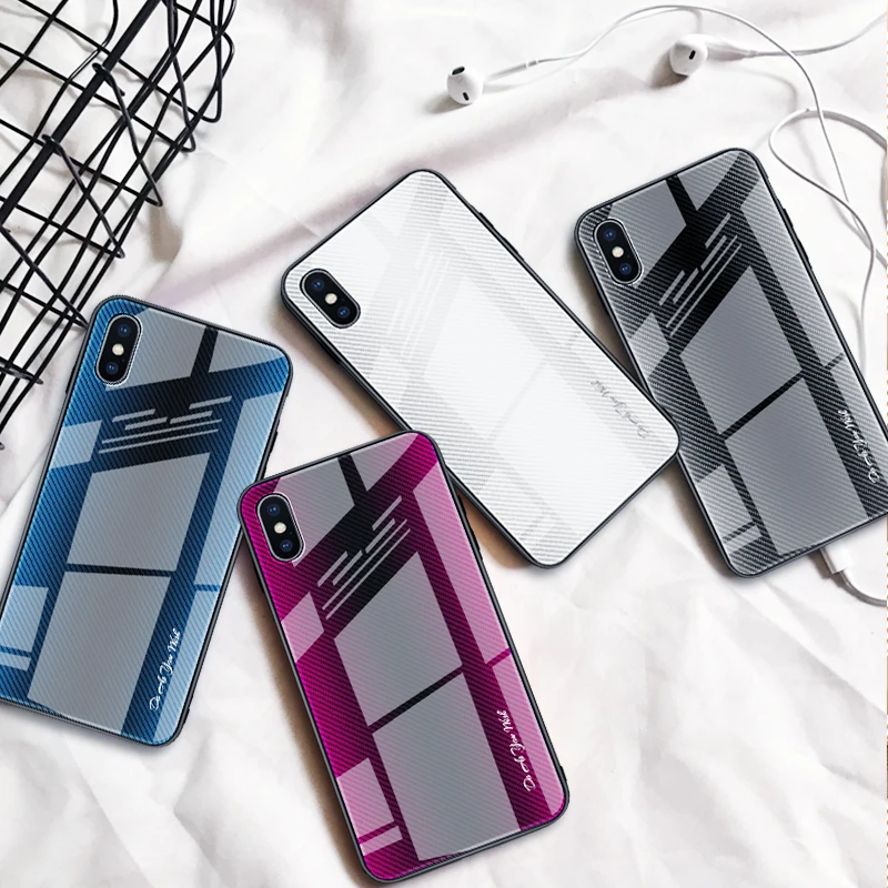 

Luxury Anti-Shock Phone Case For iPhone Xs Max Xr Xs X 8 7 6 6S Plus Hard Tempered Glass Case For iPhone 11 Pro 11 Pro Max 11