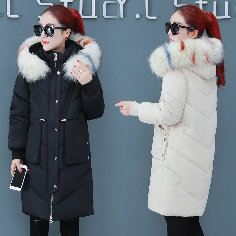 

Large Size Dress Winter New Style Korean-style Women's Mid-length Fashion Thick Warm Cotton Overcoat Fashion