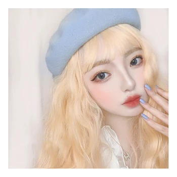 

AILIADE Blonde Female Wig Midlength Curly Hair Heat-Resistant snythetic Lolita Wig For Women And Cosplay Part Wigs