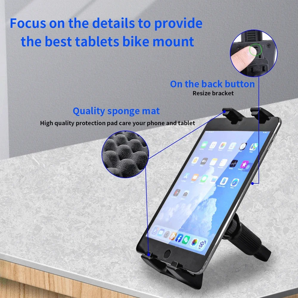 Universal Car Tablet Holder Indoor Gym Treadmill Exercise Bike Handlebar Mount Stand for iPad Pro 12.9 Xiaomi Samsung Tablet PC Universal Car Tablet Holder Indoor Gym Treadmill Exercise Bike Handlebar Mount Stand for iPad Pro 12.9 Xiaomi Samsung Tablet PC