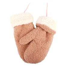 Зимние Детские перчатки, плюшевые теплые Детские рукавицы с лямкой на шее, повседневные однотонные Детские перчатки, Rekawiczki Dzieciece, перчатки для детей#15