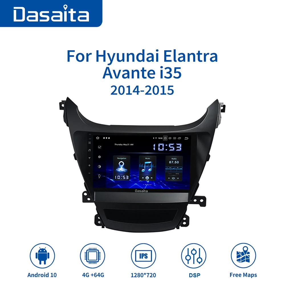Автомобильная магнитола Dasaita мультисенсорный экран 9 дюймов DSP Android 2014 GPS для Elantra