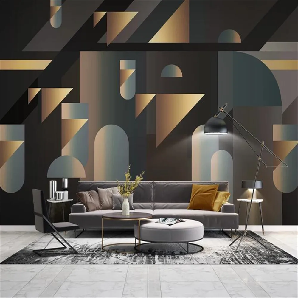 

Milofi custom 3D photo mural wallpaper modern minimalist light luxury geometric stereo modern TV background wall mural