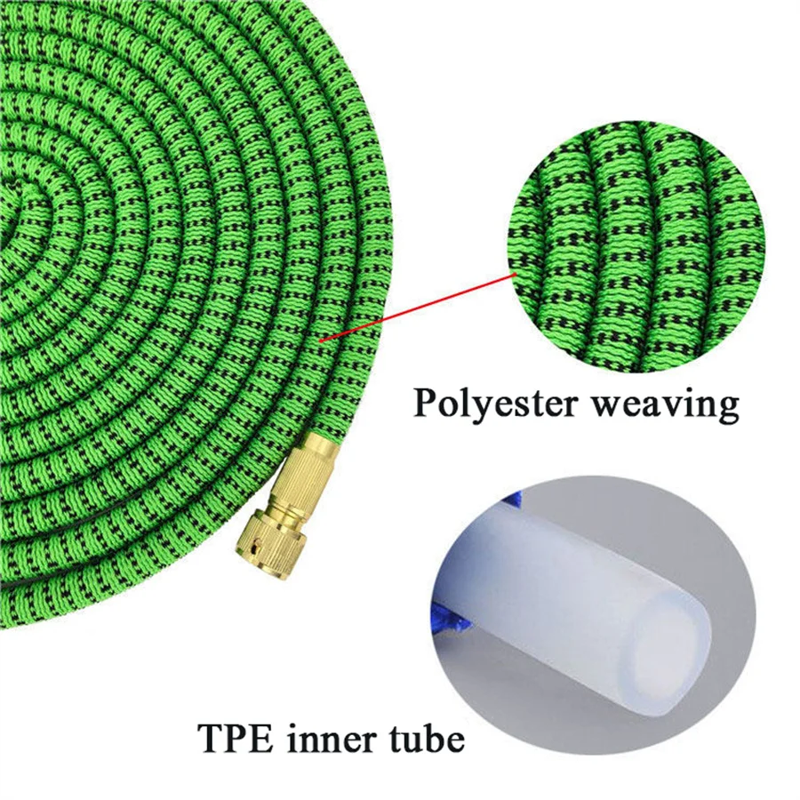 mangueira de água do jardim expansível duplo conector de metal alta pressão pvc carretel de água mágica tubos para jardim fazenda irrigação lavagem carro