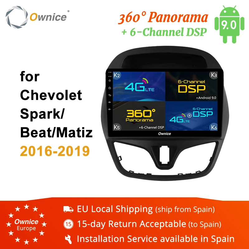 Ownice 360 панорама Android 9,0 радио для chevy Chevrolet Spark Beat Daewoo Martiz K3 K5 K6 4G LET DSP SPDIF