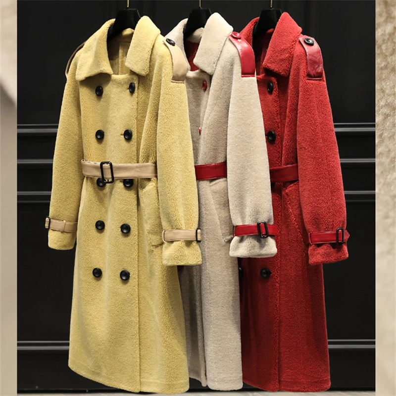 Куртка для стрижки овечьей шерсти Женская длинная секция 2019 зимняя модная