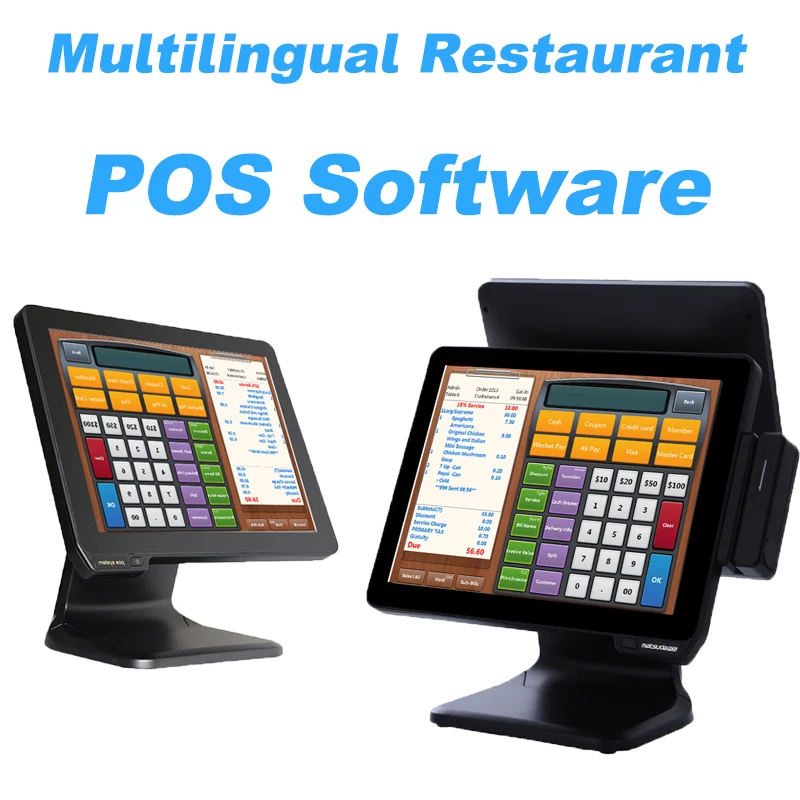 Takeaway 17" POS EPOS Till System Cash Register Touchscreen Restaurant 12" 