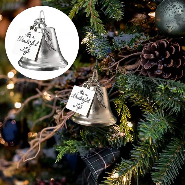 Christmas Angel Wings Ornament A Wonderful Life Memorial Gift Jingle Bell Hanging Decorations for Trees 3