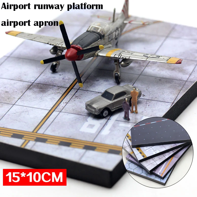  Airport runway platform airport apron Static Aircraft Runway Model Military Sand Table 15*10 cm
