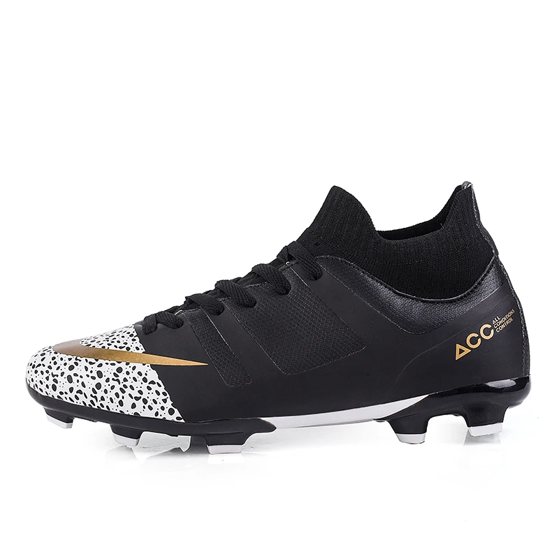 Size36-45, высокое качество, мужские футбольные бутсы, футбольные бутсы, кроссовки, дизайн, спортивная обувь - Цвет: Black gold