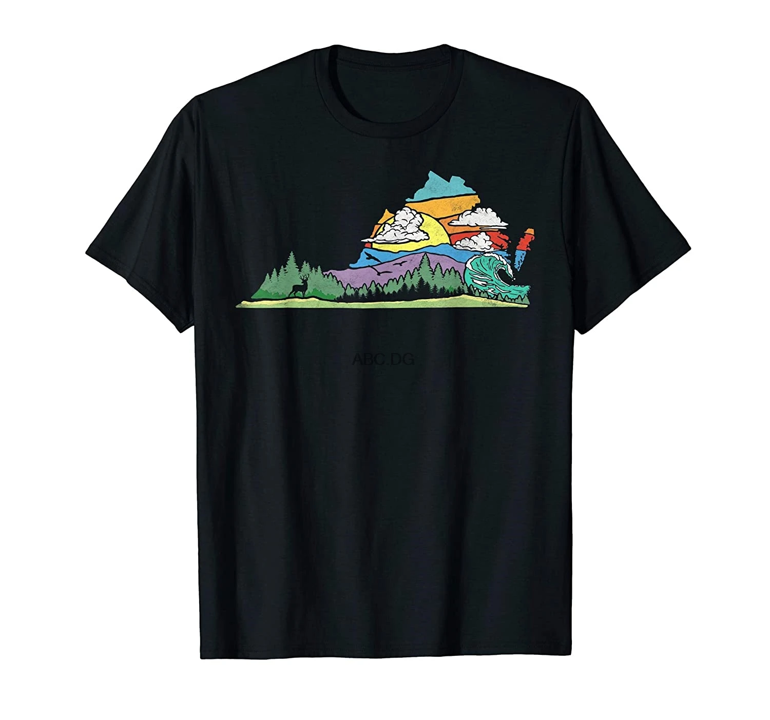 Vintage Virginia Outdoors Nature Lover Retro 80s Graphic T-Shirt |
