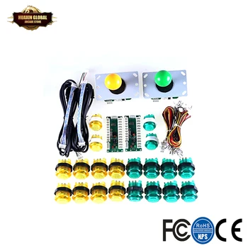

Arcade DIY Parts 2x Zero Delay USB Encoder + 2x 8 Way Joystick + 20x LED Push Buttons For Mame Jamma Arcade Project Kit Sets