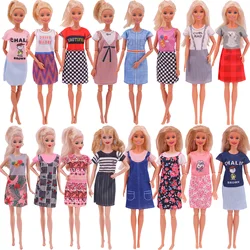 Vêtements de poupée barbie, Mini jupe imprimée à col rond, robe sortante Slim pour barbie de 11.5 pouces, accessoires de vêtements BJD 