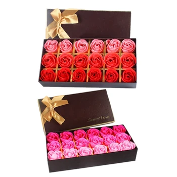 

36Pcs Creative Gradient Simulation Rose Soap Flower Red & Rose Red