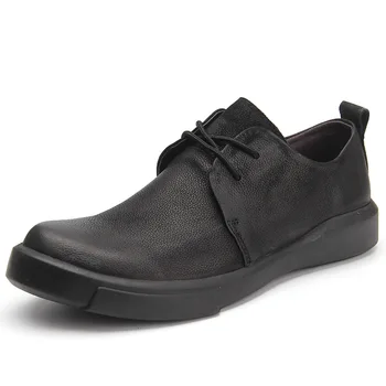 

QWEDF England Luxury Leather Shoes Men Dress Fashion Oxfords Spring Autumn New Low-cut Lace-up Non-slip Outdoor Mens Shoes F7-83