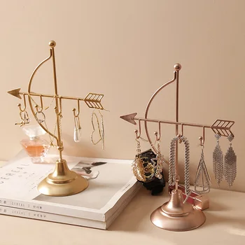 

Metal Storage Jewelry Organizer Dressing Holder DIY Earrings Necklace Bracelet Lipstick Display Stand Tray