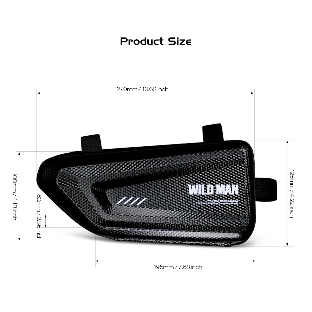 WILD MAN E4 1.5L велосипедная Передняя труба сумка водостойкий материал гладкая молния Полезная велосипедная сумка жесткая оболочка велосипедная Передняя сумка