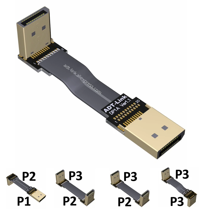 Displayport 1.2 Cavo Angolato 4K Hdr 60Hz Adattatore Porta Display Per Video Pc Laptop Tv Dp 1.2 Display Port 1.2 Cavo
