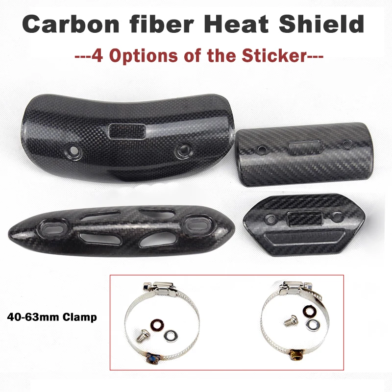 Motorcycle Exhaust Muffler Cover Carbon Fiber Color Protector Heat