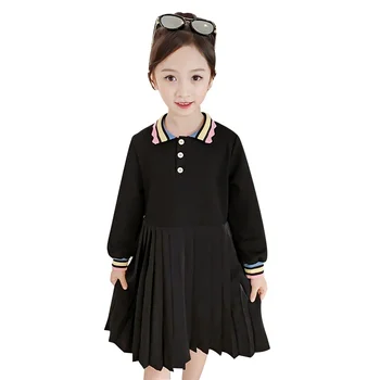 

Baby Girl Clothes 3-8T Children Toddler Girls Cute Cartoon Print Lapel Princess Long-Sleeved Sweet Princess Baby Dress