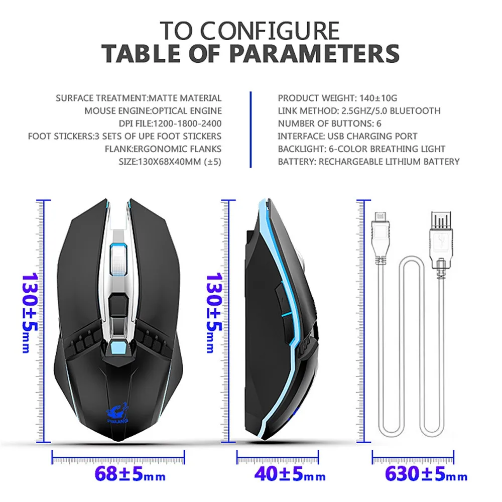 Прямая поставка, новинка, модный Лидер продаж, X5, Bluetooth 5,0+ 3,0+ 2,4G, беспроводная, три режима, бесшумная, перезаряжаемая игровая мышь#1219