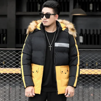 

2019 Men premium brand keep warm winter cotton jackets/Man Color matching slim fit leisure Cotton-padded clothes Large size 8XL