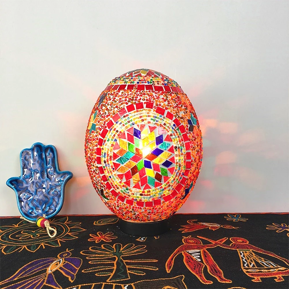 Vintage Lucky Egg Night lamp Turkish Mosaic LED Children's Night table lamp Lights Handmade Glass lampshade Cafe Hotel Decorated Vintage Lucky Egg Night lamp Turkish Mosaic LED Children's Night table lamp Lights Handmade Glass lampshade Cafe Hotel Decorated