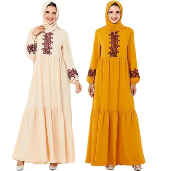 

Turkey Abaya Dress Women Kimono Embroidery Muslim Long Sleeve Big Swing Dubai Moroccan Kaftan Islamic Clothing Party Vestidos