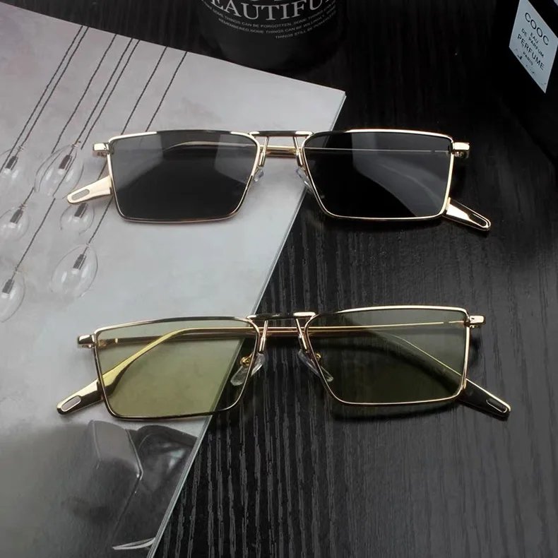 Sunglasses 2022 Fashion Small Box Metal Frame Rectangle Glasses The New Vintage Men and Women Luxury Designer Driving Eyeglasses round sunglasses