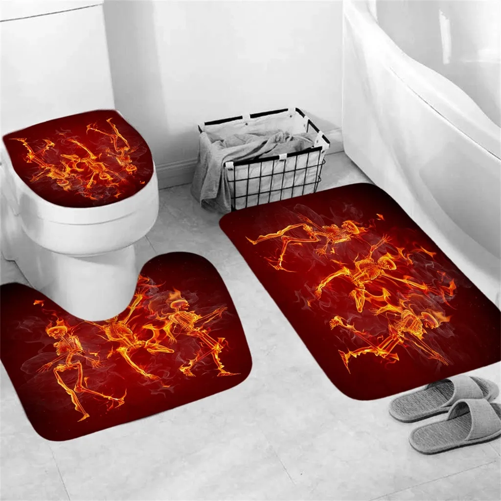 3 шт Хэллоуин фестиваль нескользящий коврик для ванной комнаты кухонный коврик Декор Туалет аксессуары туалетных принадлежностей - Цвет: M