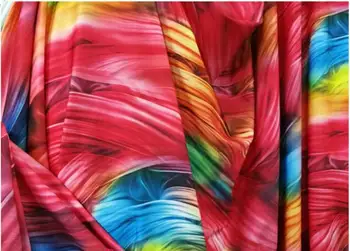 

150cm * 100cm Encryption QMilch Bottom Printing Red Flower Printed Stage Costume Dancing Dress Expansion Skirt Fabric