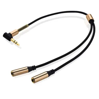 

3.5mm Earphone Adapter Double Jack Plug Stereo Headphone Splitter for PC/MP3 Smartphone Player Audio Extension Cables