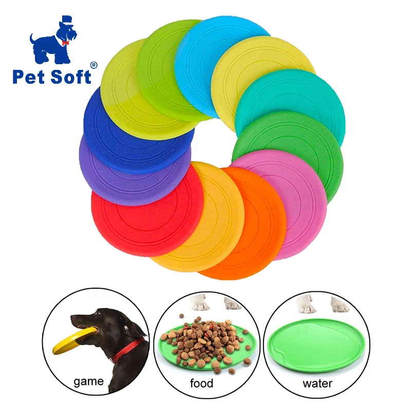 Pet Soft Dog Flying Discs Training Toys Flying Discs Flyer Silicone for