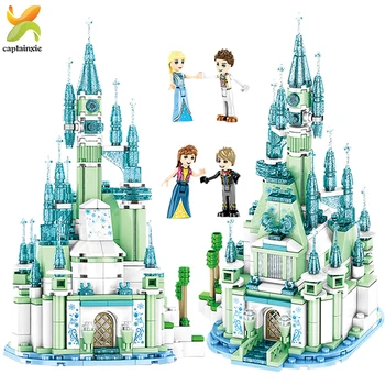 

445+PCS Princess Magical Ice Palace Building Blocks toy Friends For Girls 4 Figures Castle House Bricks toy for children gift
