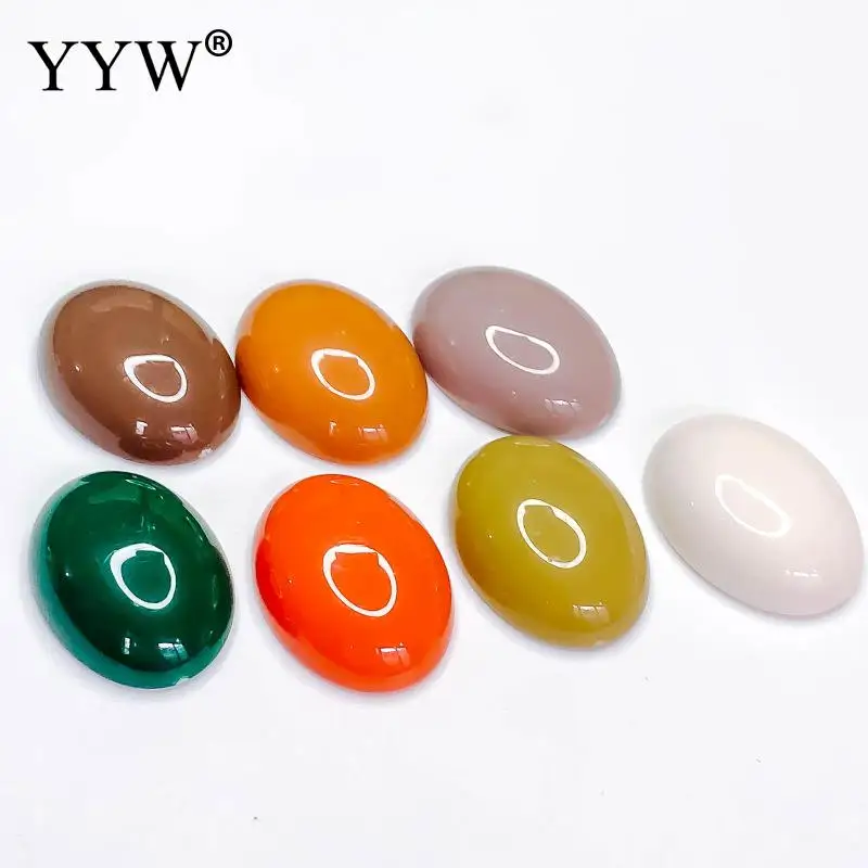 

50pcs/Lot Acrylic Diy Jewelry Accessories Wholesale Resin Wild Solid Color Candy Color Oval Patch Jewelry Accessories