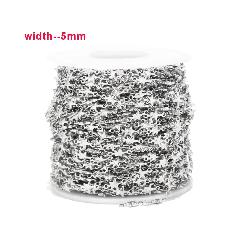 

5m/8m/10m/20m Gold/Silver Tone Stainess Steel Chains For DIY Jewelry Necklace Bracelet Finding Making Gifts 5mm width Wholesale