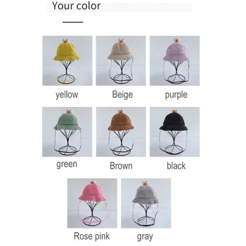 

Baby Summer Hat Children'S Panama Hat Sun Hat Anti-Spitting Protective Cap Fisherman Anti-Saliva Dustproof Cover Face Caps