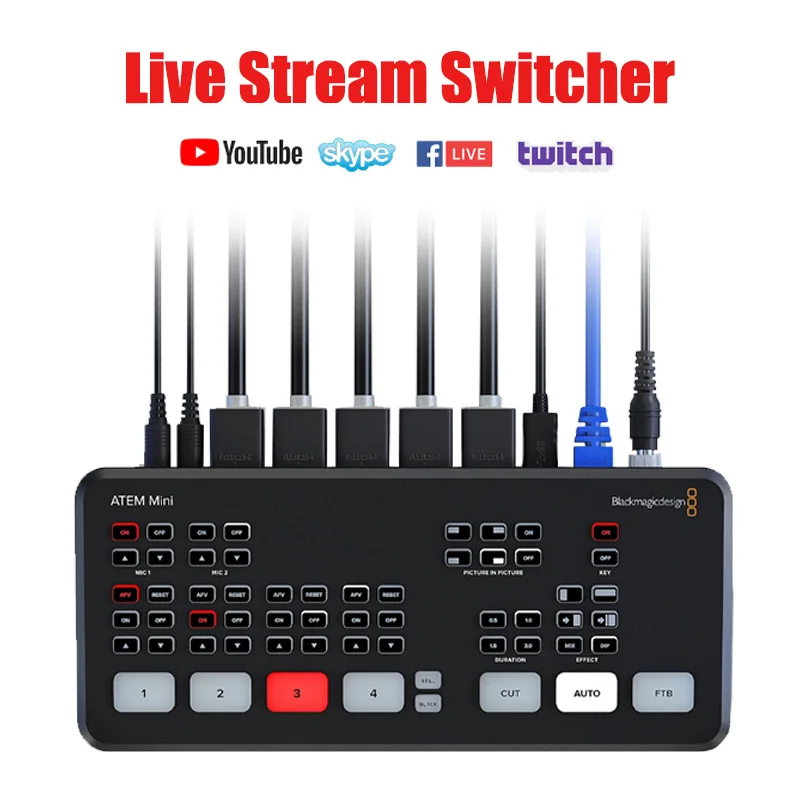 US $431.10 Blackmagic ATEM Mini Pro ATEM Mini Switcher HDMI MultiView Live Stream Video Switcher For New Media Youtube Live Broadcasts