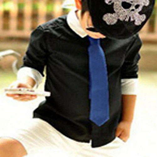 Школьный детский однотонный эластичный галстук для маленьких мальчиков на свадьбу и банкет
