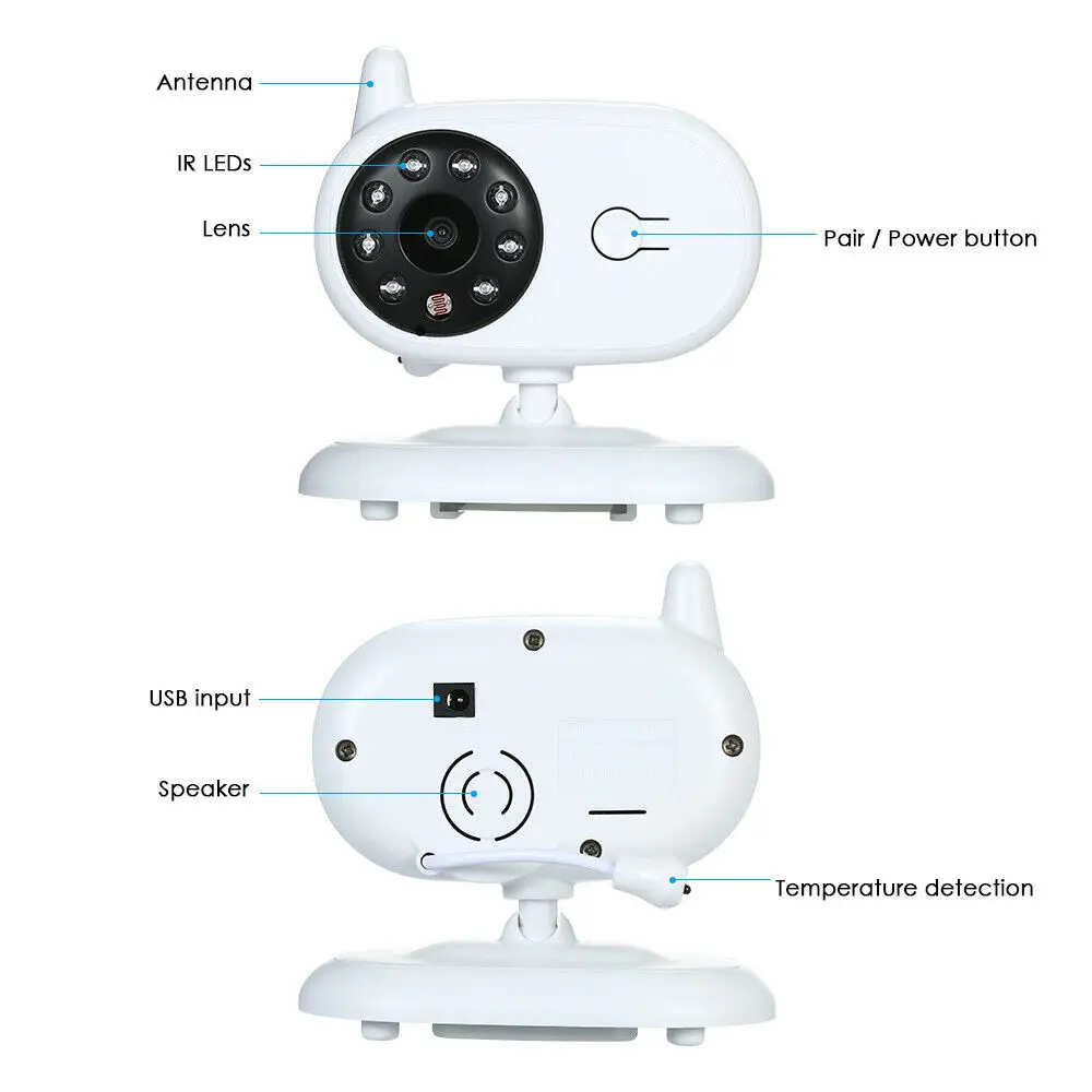 Беспроводная радионяня 3,5 дюймовый ЖК-дисплей двусторонний аудио-монитор для детей ночного видения Детская камера контроль температуры