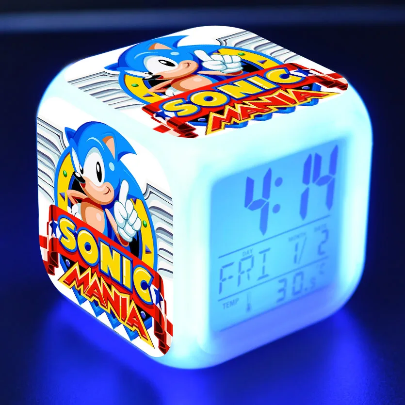Аниме Sonic Фигурки игрушки Красочные флэш цифровой будильник светодиодный светильник украшения игрушки для рождественских подарков - Цвет: 10