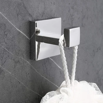 

Bath Towel Hook SUS 304 Stainless Steel Square Clothes Towel Coat Robe Hook Cabinet Closet Door Sponges Hanger for Bath Kitchen