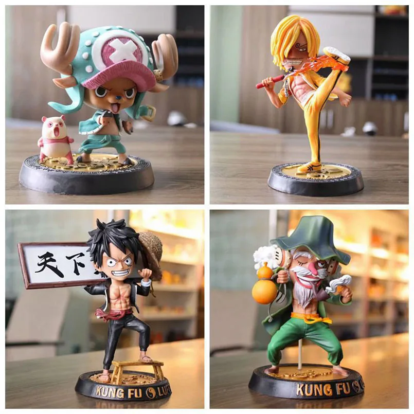 

19cm japanese anime kung fu one piece Luffy Sanji Chopper Usopp PVC action figure toys collectible car Decoration Toys kid gift