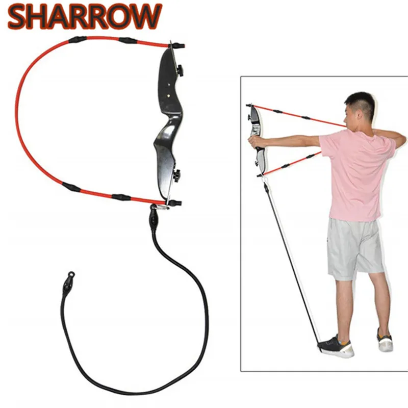 

Archery Training Band Exerciser Rubber Band Trainer Puller Grip Wooden Bow Riser Elastic Rope For Hunting Practice Accessories