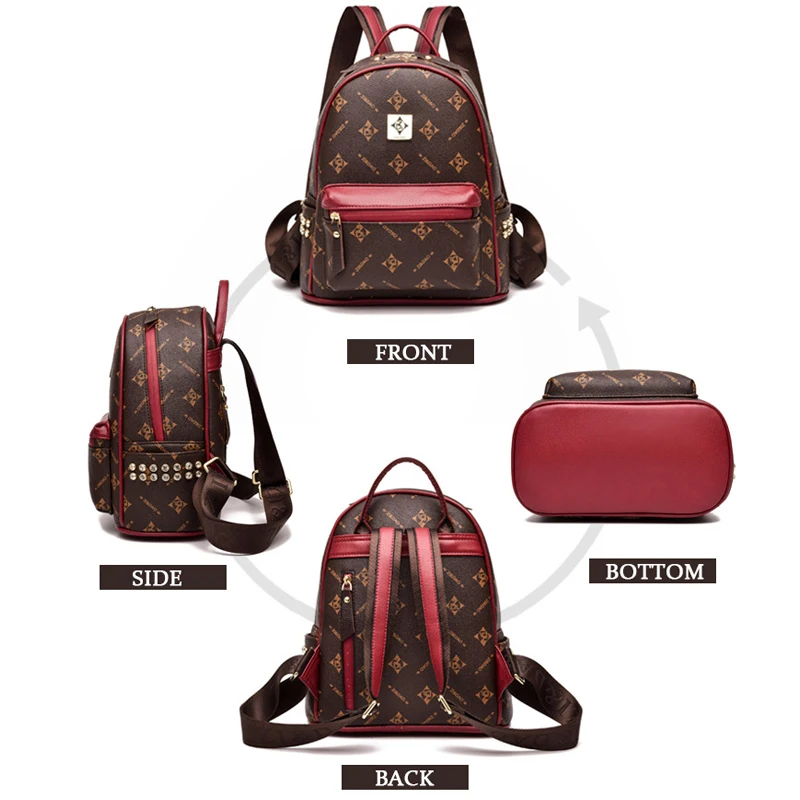 2020 Luxury Backpack For Women Leather Backpacks Female Shoulder Bag Girls Travel Bag Daypack Rucksack Women Bolsas mochila