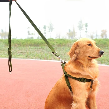 

Adjustable Armygreen Nylon Dog Harness Step In Soft Mesh Padded Puppy Leash Set Safety For Large Police And Army Military Dog