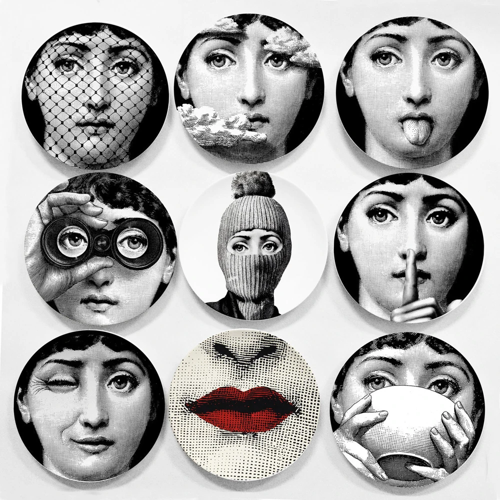 8/10 Inch Wall Hanging Plate Ceramic Women Lady Face Porcelain Dish T&ampV Background Decorative Plates | Дом и сад