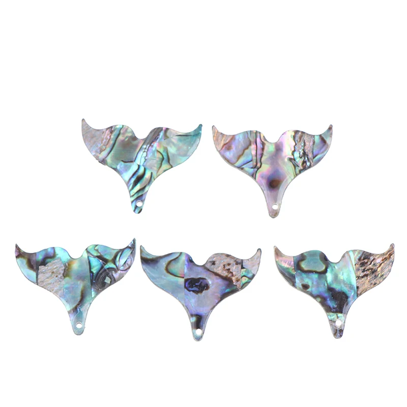 5PCS 25*20mm Natural Abalone Shell Fish Tail Pendants for DIY Jewelry